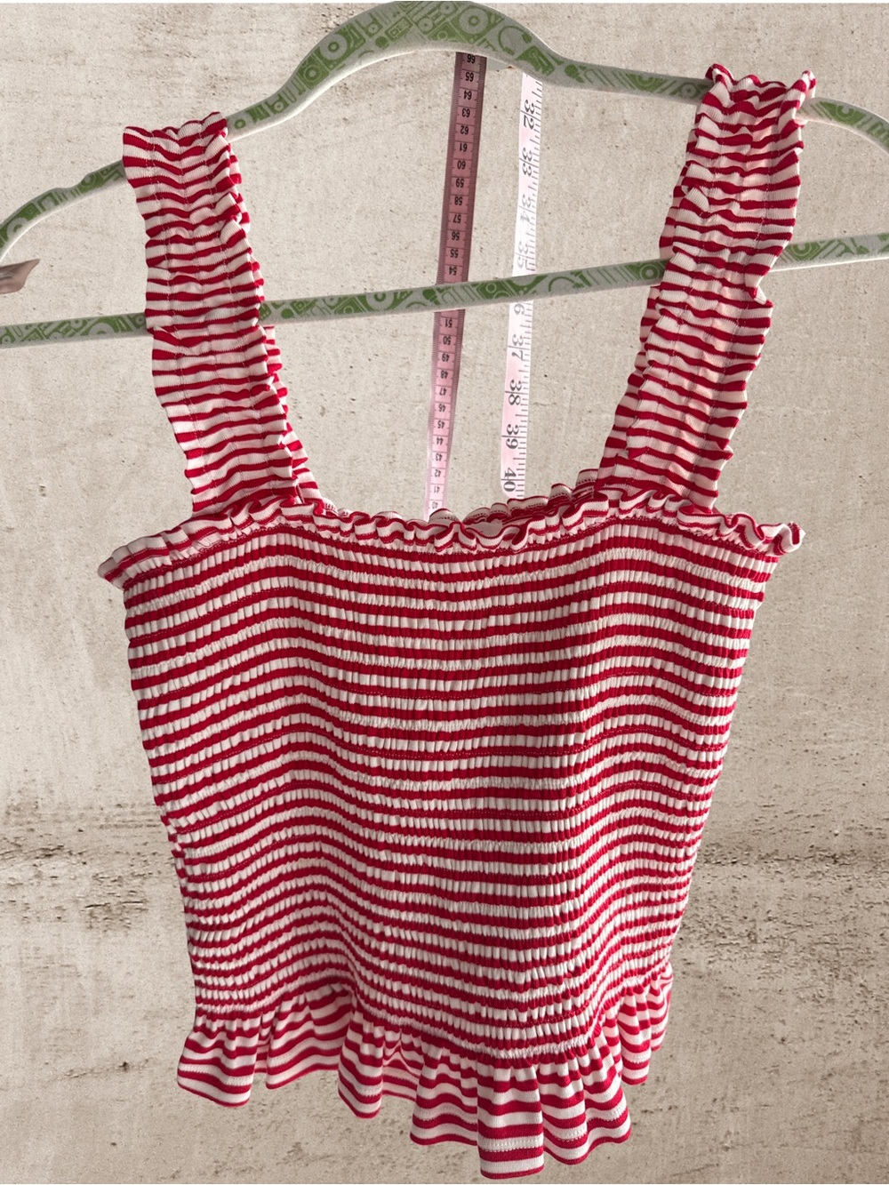 Sophie Rue Red and White Smocked Ruffle Tank